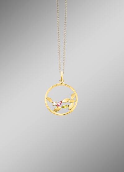 Anh&auml;nger mit Edelsteinen und synth. Zirkonia 