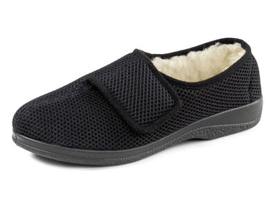 Hausschuh aus gepolstertem Textilmaterial 