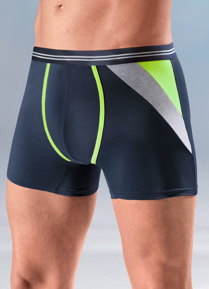 Viererpack Pants mit farbigen Eins&auml;tzen 