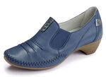 ELENA EDEN Mokassin-Pumps mit Metallic-Lederbesätzen BLAU