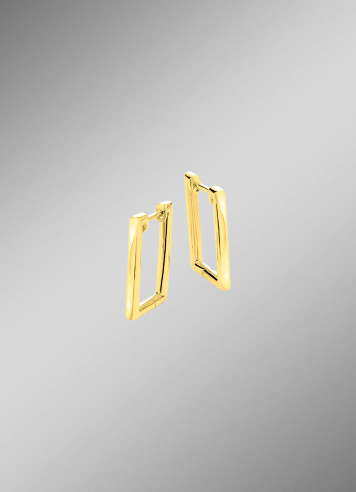 Moderne Klappcreolen in eckiger Form 