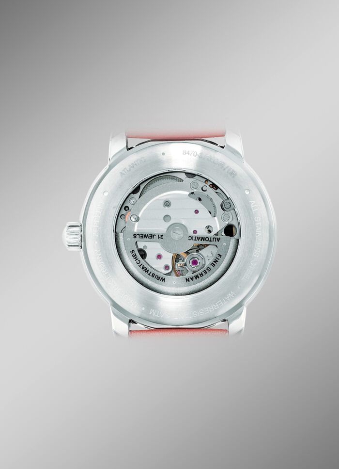 Zeppelin-Automatik-Herrenuhr mit Edelstahlgeh&auml;use und Lederband 