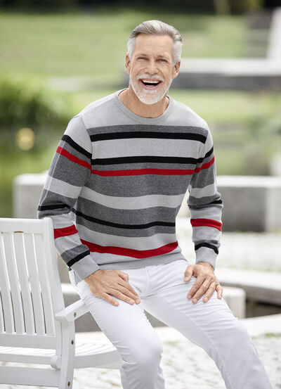 Modischer Rundhalspullover in 2 Farben 