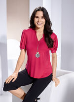 Shirt-Tunika mit Puffärmelchen ROT