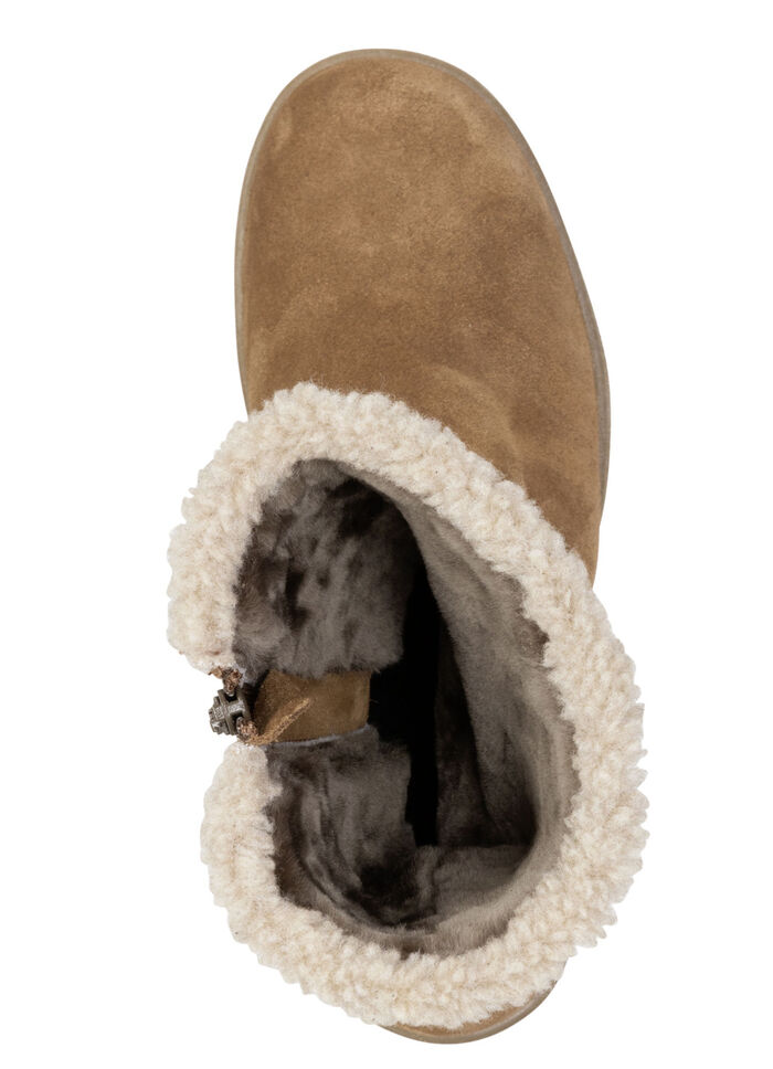 ELENA EDEN, gefütterte Damen-Stiefel, Winterschuhe, Weite H, mit Lammfell BRAUN-BEIGE