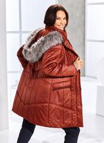 Kurzmantel mit abnehmbarem Kunstpelz-Besatz 