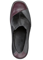 ELENA EDEN, bequeme Damen-Slipper, Weite H, mit herausnehmbarem Fußbett SCHWARZ-CHIANTI-GRAU