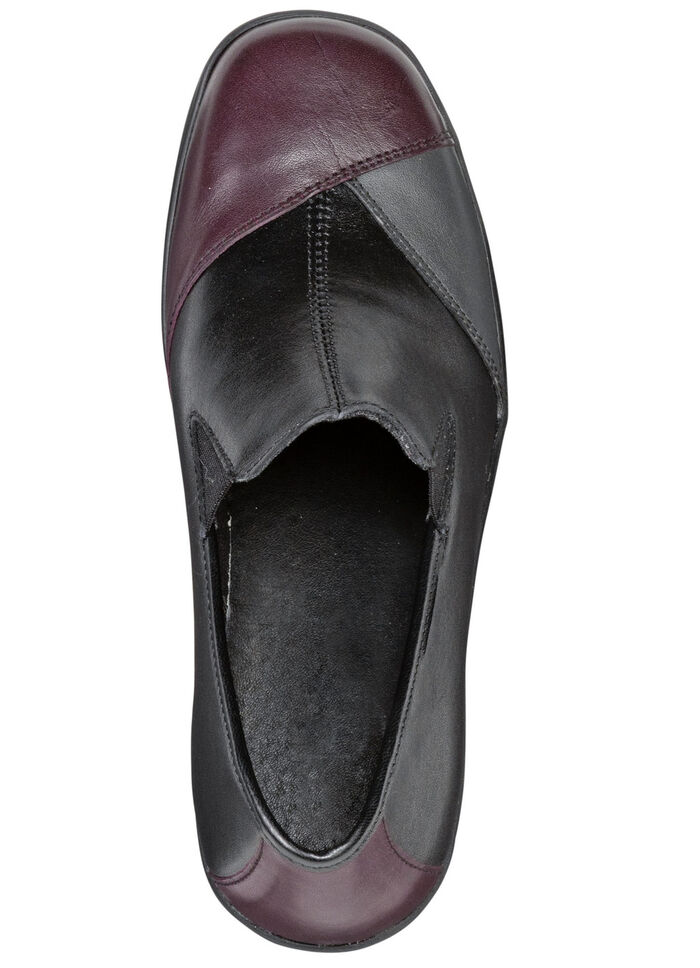 ELENA EDEN, bequeme Damen-Slipper, Weite H, mit herausnehmbarem Fußbett SCHWARZ-CHIANTI-GRAU