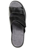 Komfortable Damen-Pantoletten, Weite K, mit Klettverschluss SCHWARZ