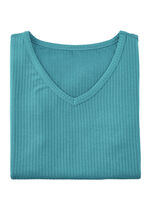 Laurina Shirt mit V-Ausschnitt PETROL