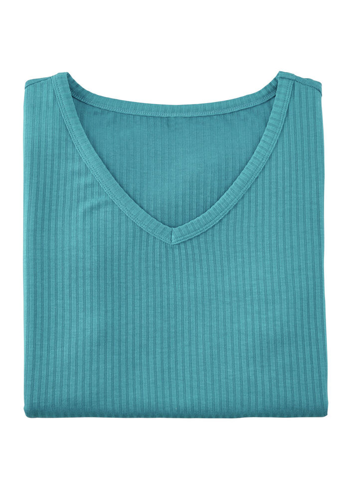 Laurina Shirt mit V-Ausschnitt PETROL