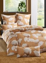 Bettwäsche-Garnitur in Microfaser-Qualität HELLBRAUN