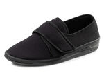 Hausschuh aus weichem, elastischem Textilmaterial SCHWARZ