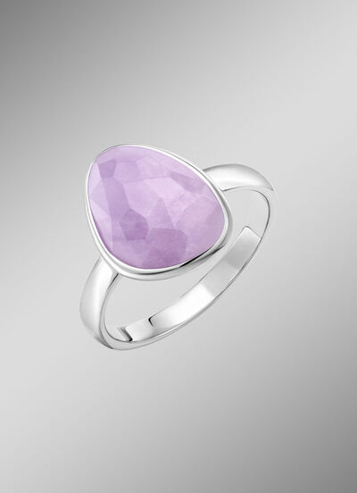 Schöner Damenring mit echt facettiertem Amethyst 