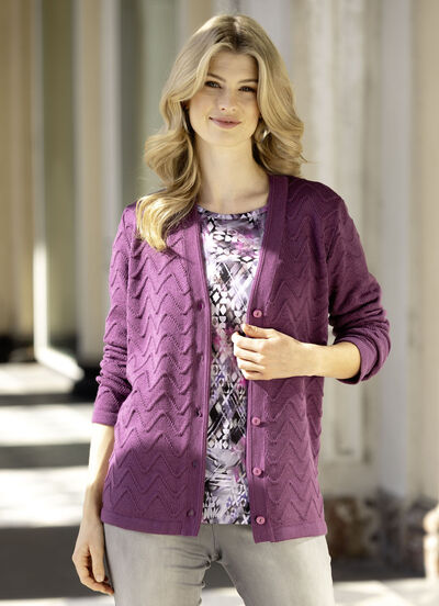 Strickjacke mit dekorativer Struktur 