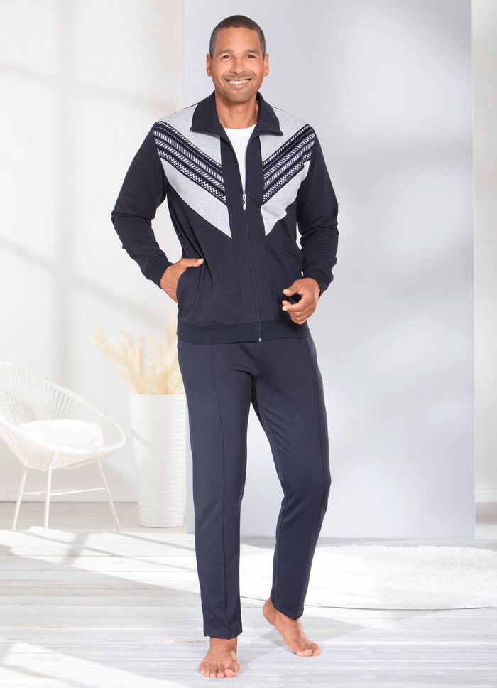 Hausanzug mit Baumwolle MARINE-GRAU