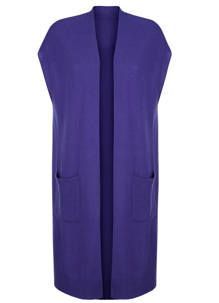 Long-Strickweste aus Kaschmir ROYALBLAU