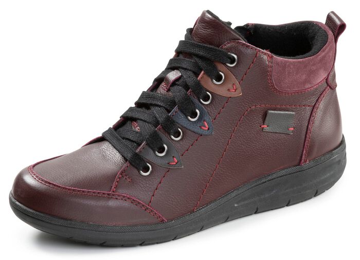 ELENA EDEN, bequeme Damen-Boots, Weite H, mit herausnehmbarem Fu&szlig;bett BURGUND