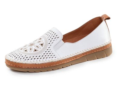 Gemini, sommerliche Damen-Slipper, Weite G, mit herausnehmbarem Fu&szlig;bett 