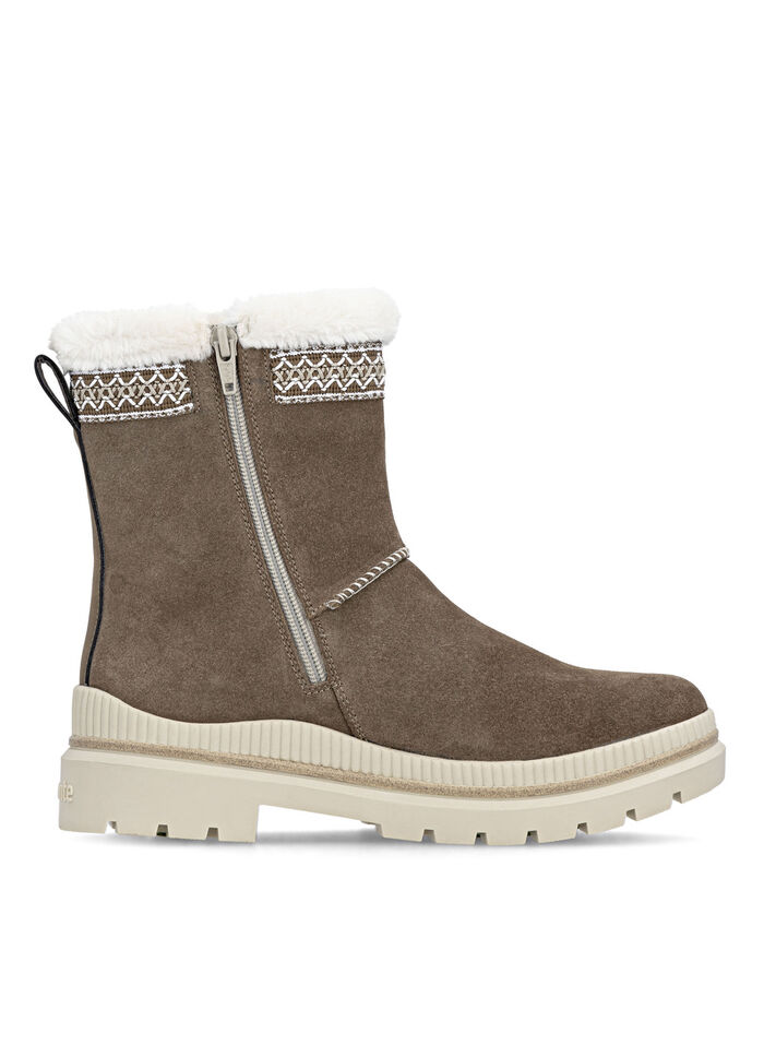 Remonte, gefütterte Damen-Stiefeletten, Winterschuhe, Weite G, mit Lammfell BRAUN
