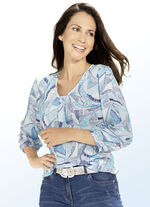 Tunika mit elastischen Abschlüssen BLAU-TÜRKIS