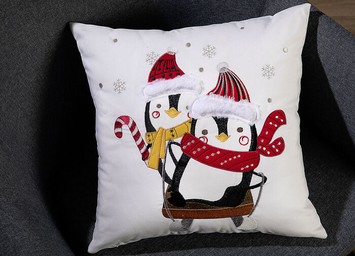 Kissenbezug Pinguine mit Reißverschluss 