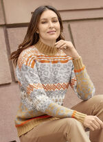 Pullover in aufwendigem Mustermix