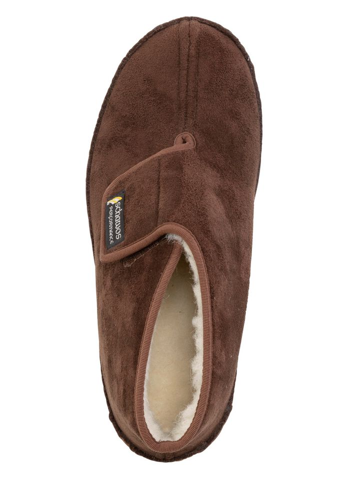 Stiefelette aus Veloursmaterial mit Klettverschluss BRAUN