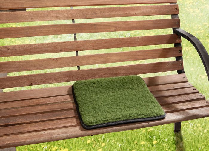 Aufrollbares Schurwoll-Sitzkissen 