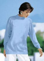 Pullover in Feinstrick mit Schurwolle BLEU