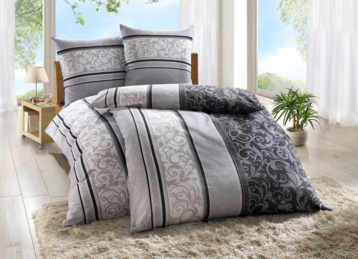 Renforc&eacute; Bettw&auml;sche-Garnitur aus dem Hause Dobnig GRAU