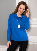 Pullover in Feinstrick mit Schurwolle ROYALBLAU