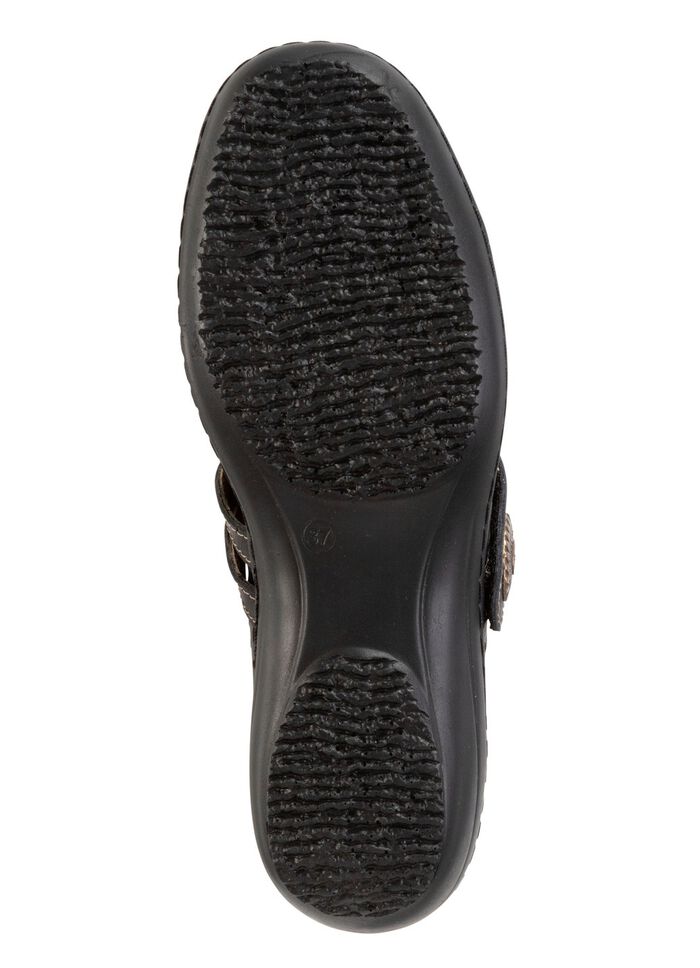 ELENA EDEN, sommerliche Damen-Spangenschuhe, Weite H, mit herausnehmbarem Fu&szlig;bett SCHWARZ