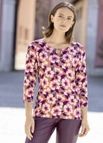 Shirt mit farbbrillantem Allover-Druck TAUPE-BEERE-ECRU