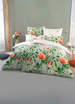 Beidseitig bedruckte Bettw&auml;sche-Garnitur in Seersucker-Qualit&auml;t 