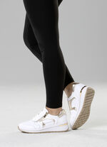 ELENA EDEN, sytlische Damen-Sneaker, Weite H, mit herausnehmbarem Fußbett WEISS-GOLD