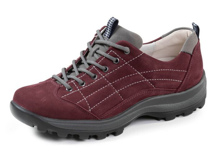 Waldl&auml;ufer Schn&uuml;rschuh aus Rind-Nubukleder BORDEAUX