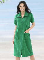 Frottier-Kleid mit durchgehendem Reißverschluss GRÜN
