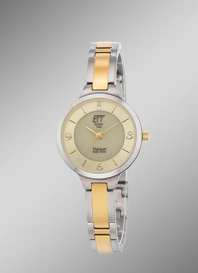 ETT-Solar-Damenuhr mit Titanbandgeh&auml;use 