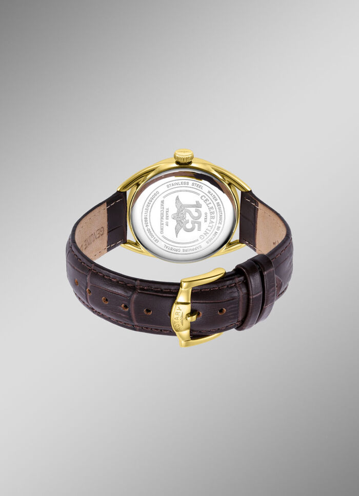Rotary Quartz-Herrenuhr mit Lederband 
