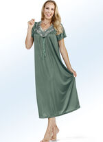 Nachthemd aus Charmeuse mit Tüllstickerei JADE