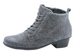 Waldl&auml;ufer Schn&uuml;r-Stiefelette mit floraler Pr&auml;gung GRAU