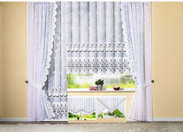 H&uuml;bsche Raffgardinen-Garnitur 