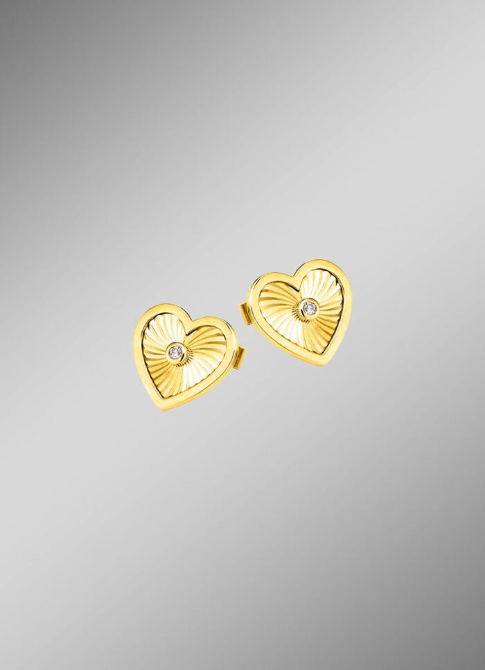Diamantierte Herz-Ohrstecker 