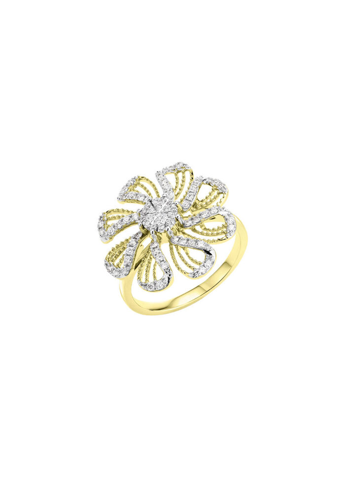 Damenring im Blumendesign 
