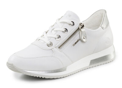 Remonte Schnür-Sneaker mit silberfarben schimmerndem Kontrast-Besatz 