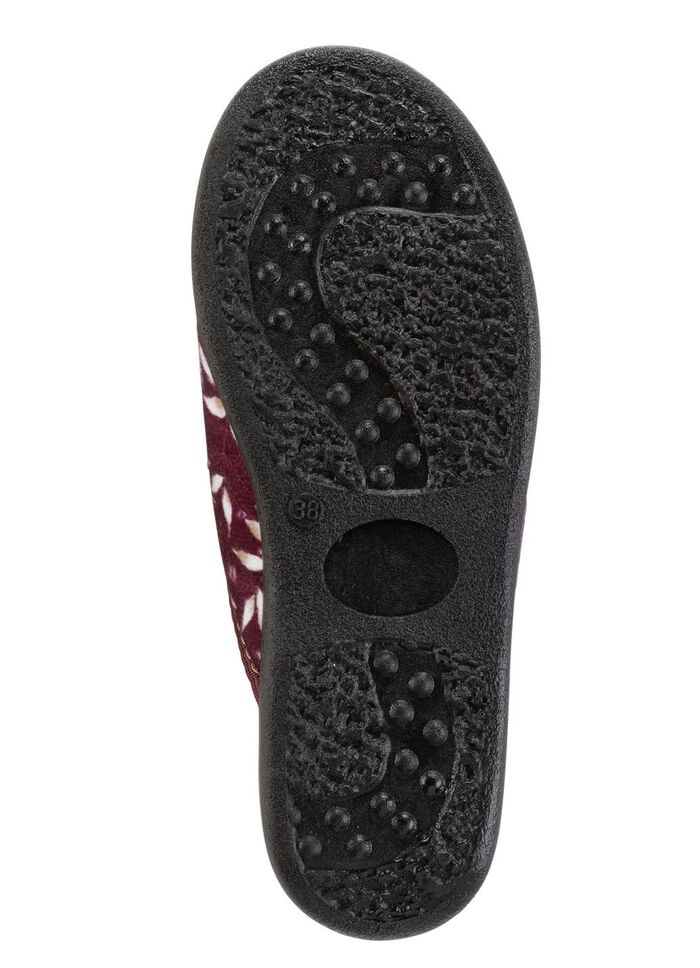 Zweierpack Pantoffeln aus samtig, weichem, bedrucktem Textilmaterial 