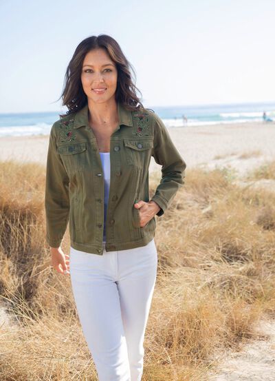 Bestickte Jeansjacke 