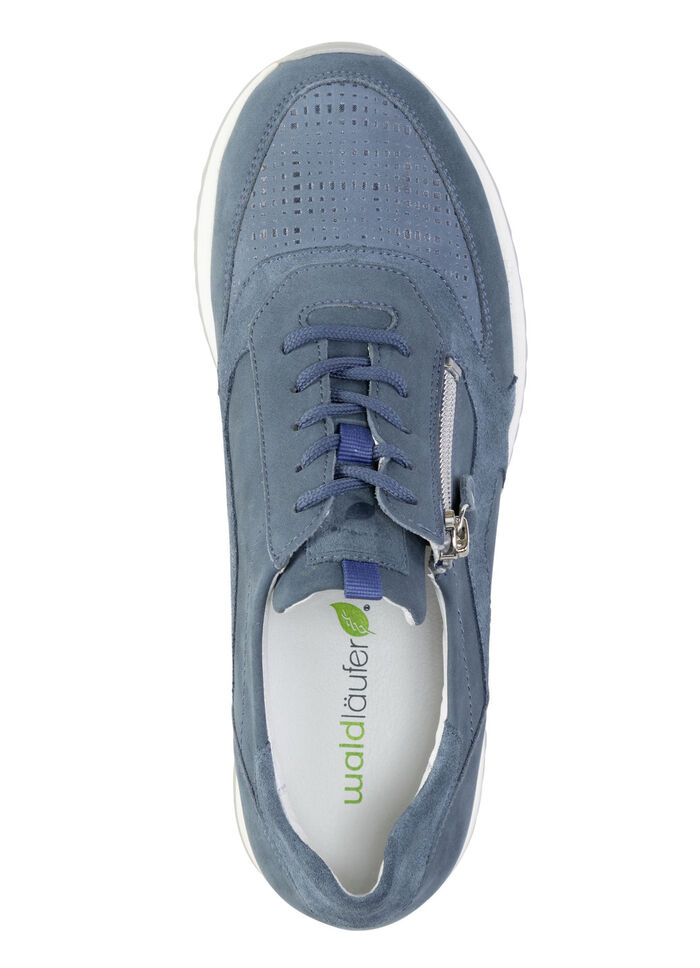 Waldläufer Schnürschuh aus teilweise geprägtem Nubukleder JEANS