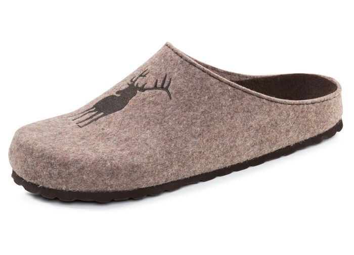 GINO GALANTE, trendige Herren-Hausschuhe, Weite H, mit Hirsch-Stickerei 